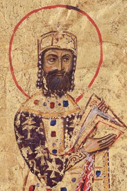 Alexios I Komnenos, Byzantine Emperor associated with the Kykkos Monastery icon, depicted in a medieval fresco